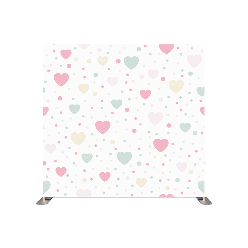 premium one pillowcover backdrops-white and pink heart