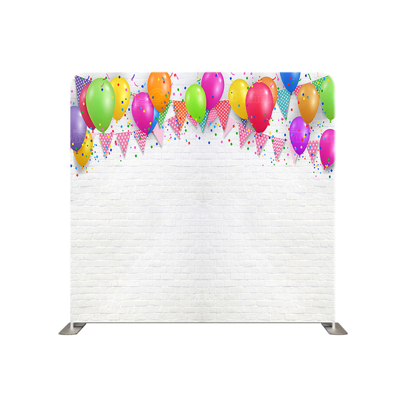 premium one pillowcover backdrops-Birthday balloons white background