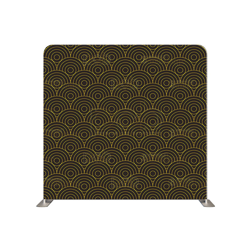 premium one pillowcover backdrops-Black And Gold Circular