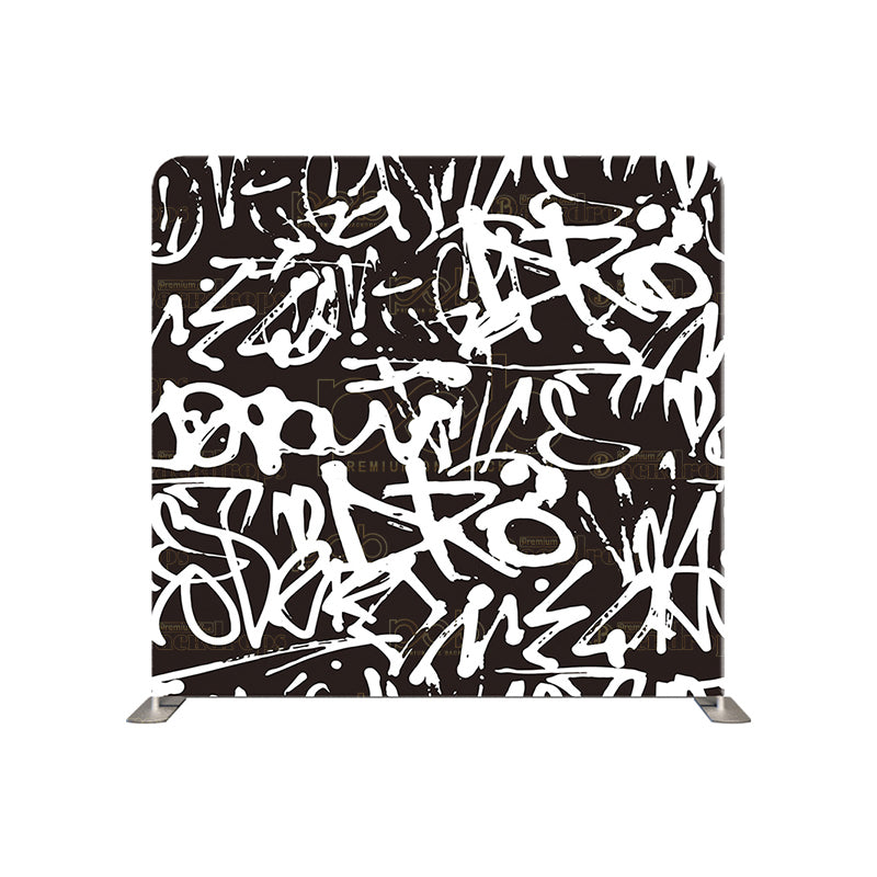 premium one pillowcover backdrops-Black And White Graffiti