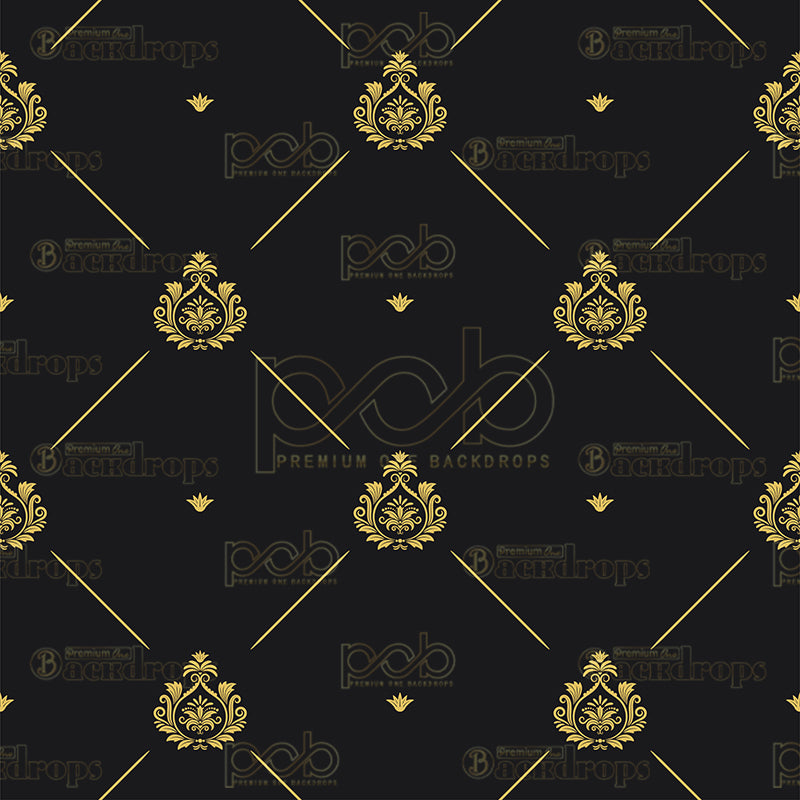 premium one pillow cover backdrops-Black Royal Crown