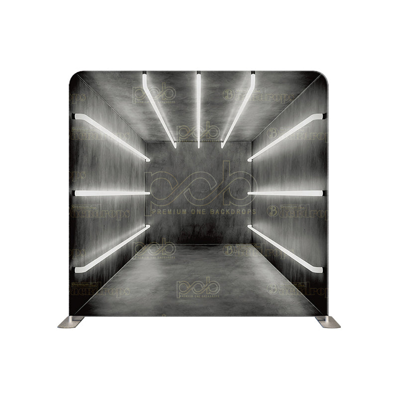 premium one pillowcover backdrops-Black tunnel Lights