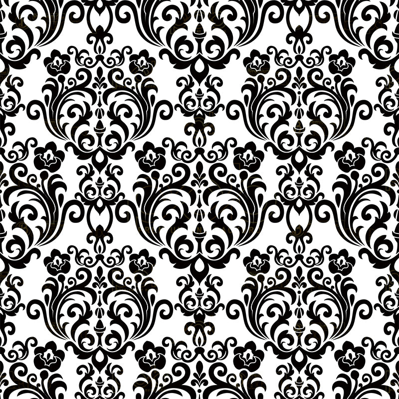 premium one pillow cover backdrops-Black White Demask