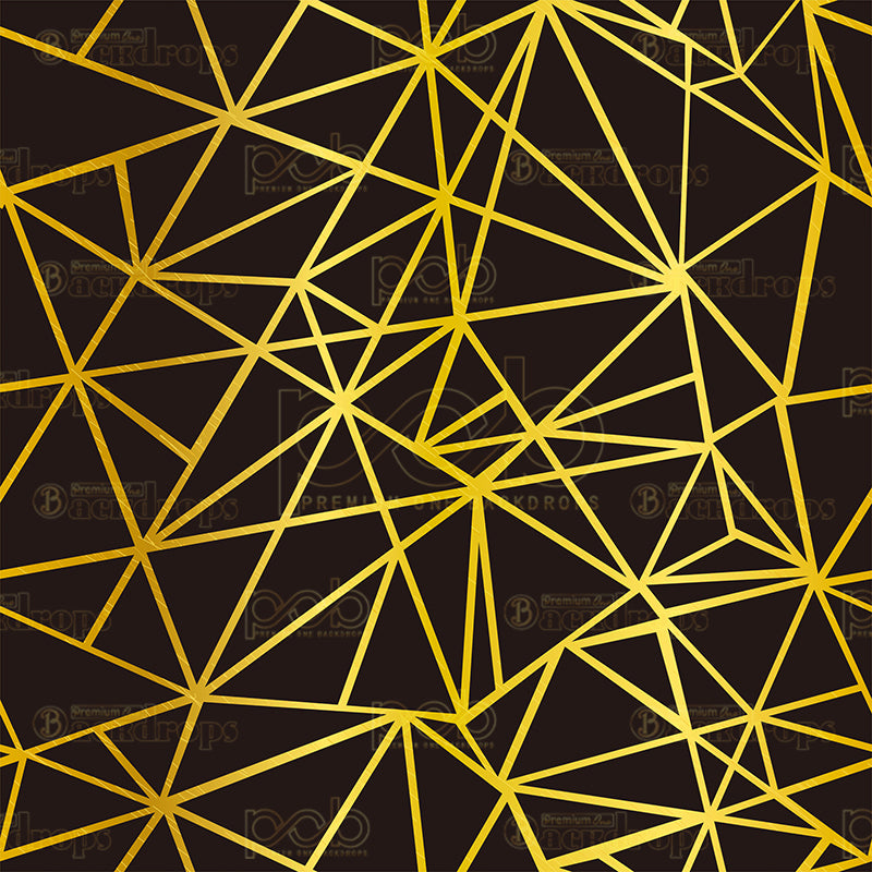 premium one pillow cover backdrops-Black and Gold Geometric