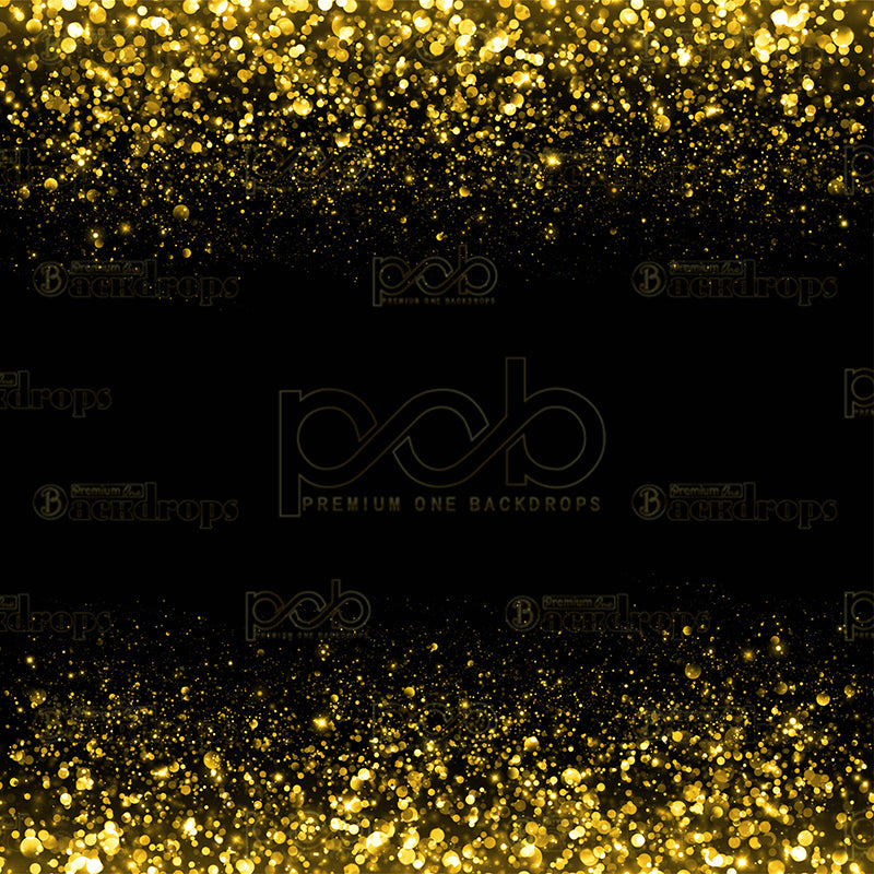 premium one pillow cover backdrops-Black and Gold Glitter