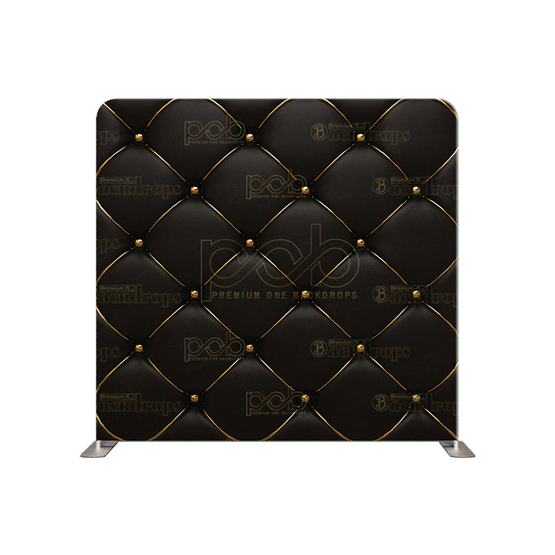 premium one pillowcover backdrops-Black and Gold Leather