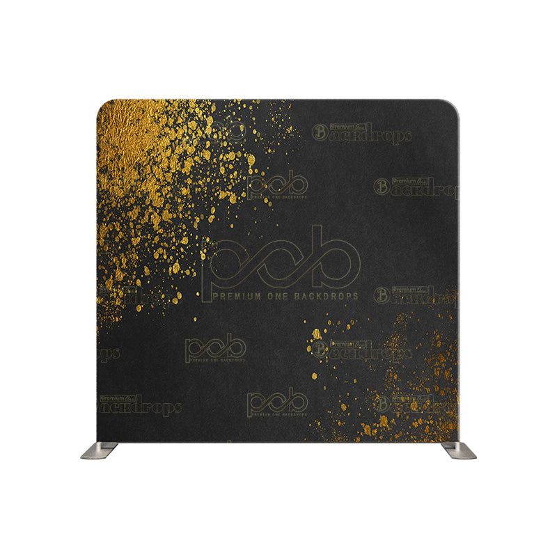 premium one pillowcover backdrops-Black and Gold Sparkles