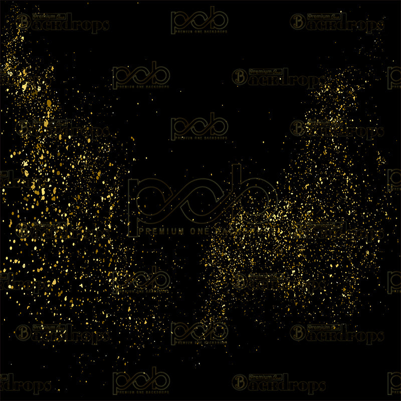 premium one pillow cover backdrops-Black and Gold Splash