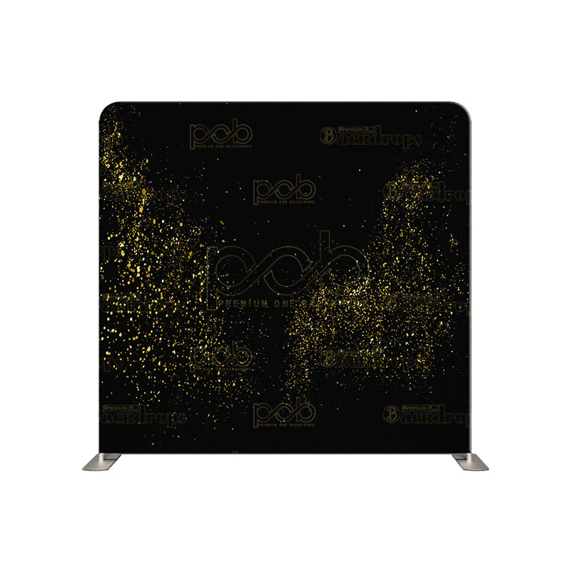 premium one pillowcover backdrops-Black and Gold Splash