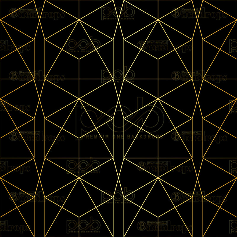 premium one pillow cover backdrops-Black and Gold Triangle