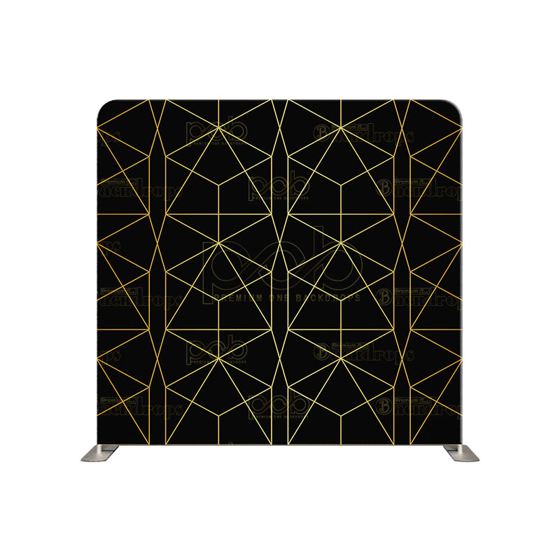 premium one pillowcover backdrops-Black and Gold Geometric