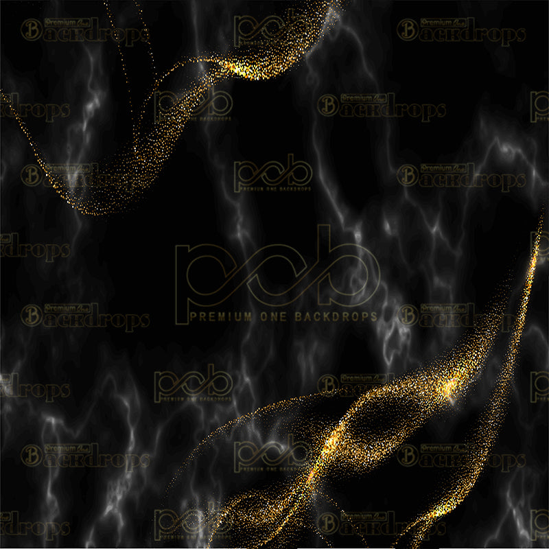 premium one pillow cover backdrops-Black and Golden Smoke Fluid