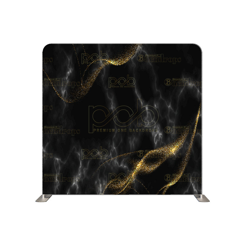 Pillow Cover Backdrop(Black and Golden Smoke Fluid)