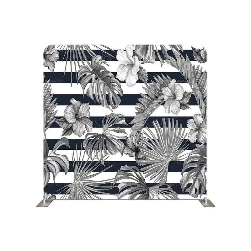 Pillow Cover Backdrop(Black and White Flower)