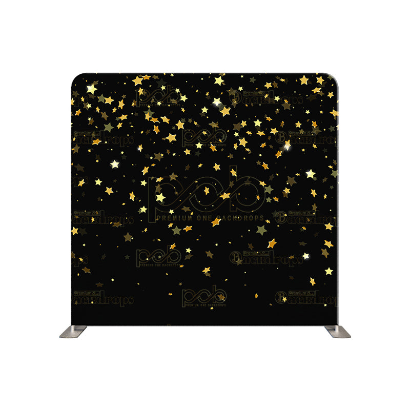 premium one pillowcover backdrops-Black with gold Stars