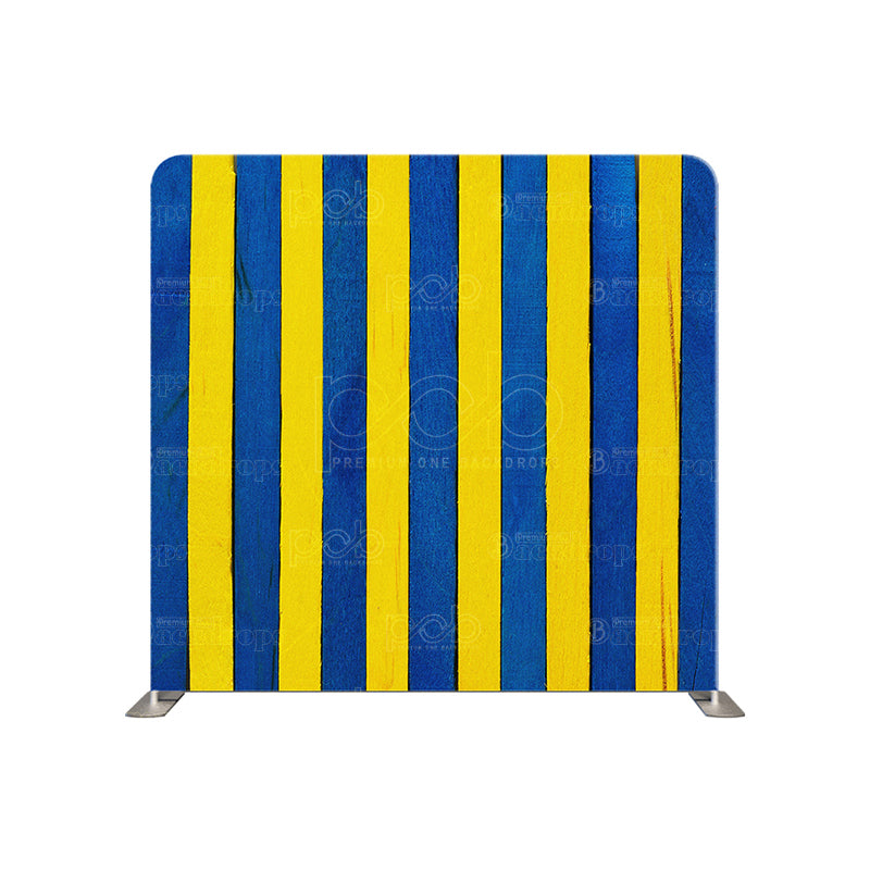 premium one pillowcover backdrops-Blue And Yellow Wood