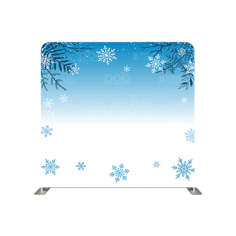 premium one pillowcover backdrops-Blue Branch Flakes Holiday