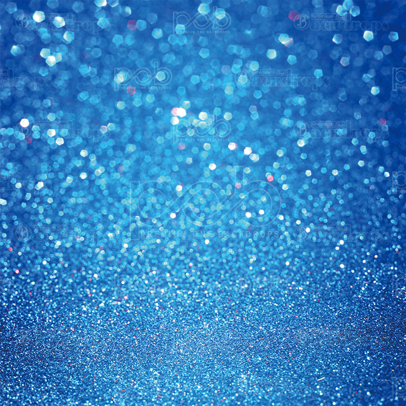 premium one pillow cover backdrops-Blue Glitter