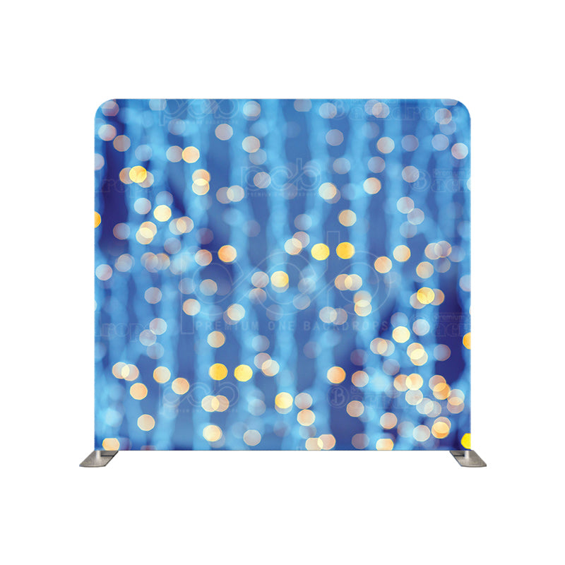 Pillow Cover Backdrop (Blue & Gold Bokeh)