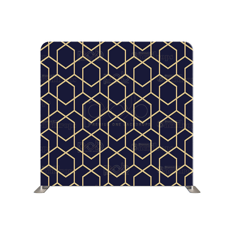 premium one pillowcover backdrops-Blue andGold Geometric