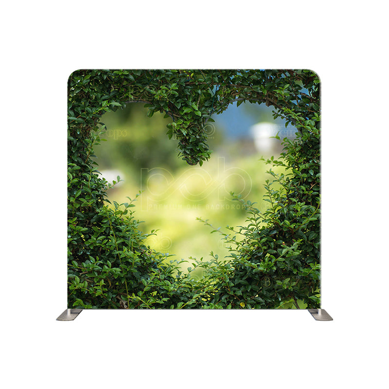 premium one pillowcover backdrops-Green leaves made of love