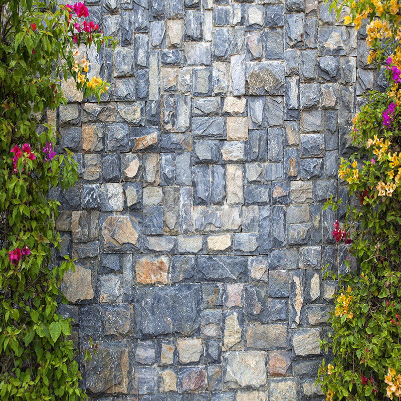 premium one pillow cover backdrops-Brick Walls With Side Flowers