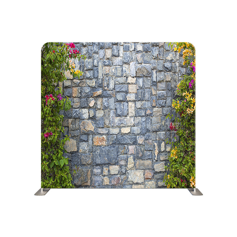 Pillow Cover Backdrop(Brick Walls With Side Flowers)