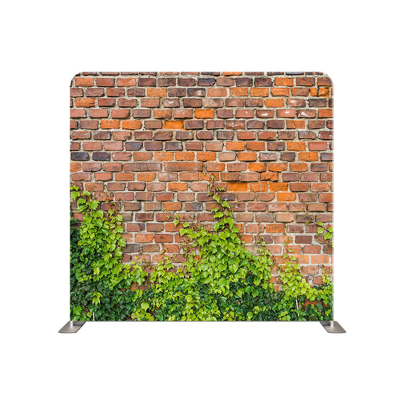 premium one pillowcover backdrops-Brick With Greenery