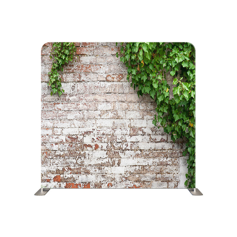 premium one pillowcover backdrops-Brick wall flowers