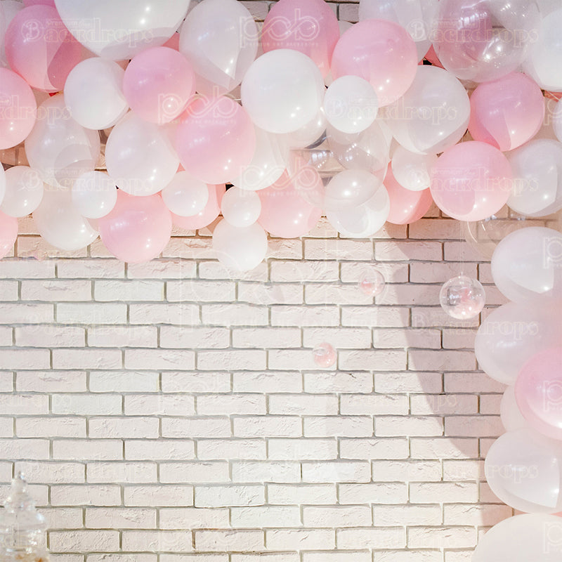 premium one pillow cover backdrops-Brick with Balloons