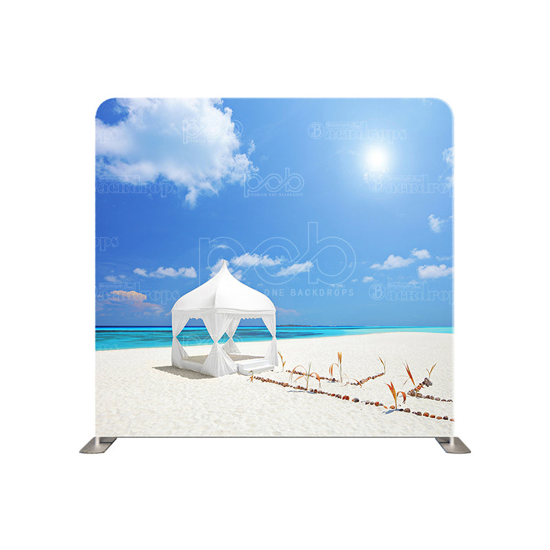 premium one pillowcover backdrops-Cabana beach view