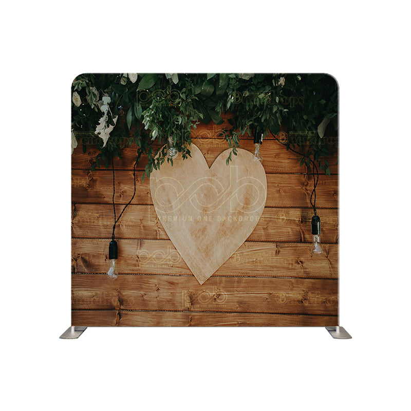 premium one pillowcover backdrops-Centerwood heart with greenery