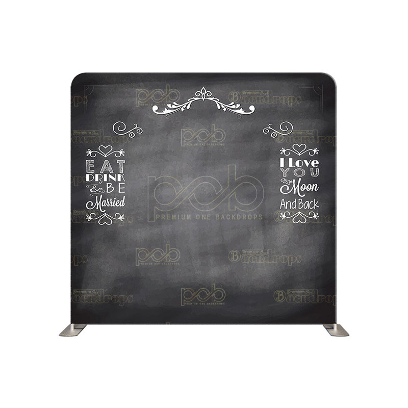 premium one pillowcover backdrops-Chalkboard Vows