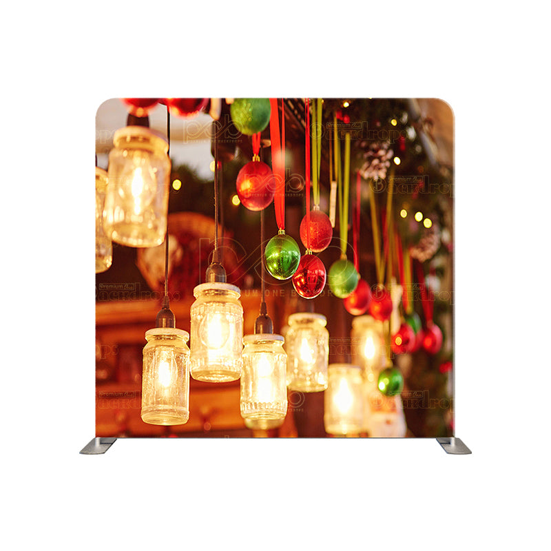 premium one pillowcover backdrops-Christmas Jar Lights