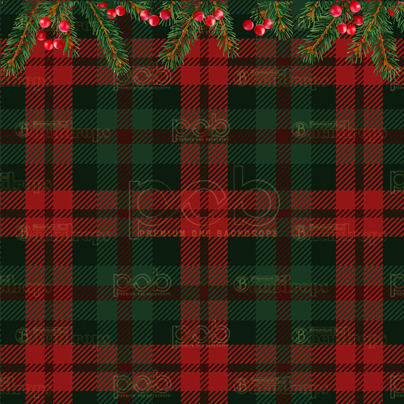 premium one pillowcover backdrops-Christmas Plaid