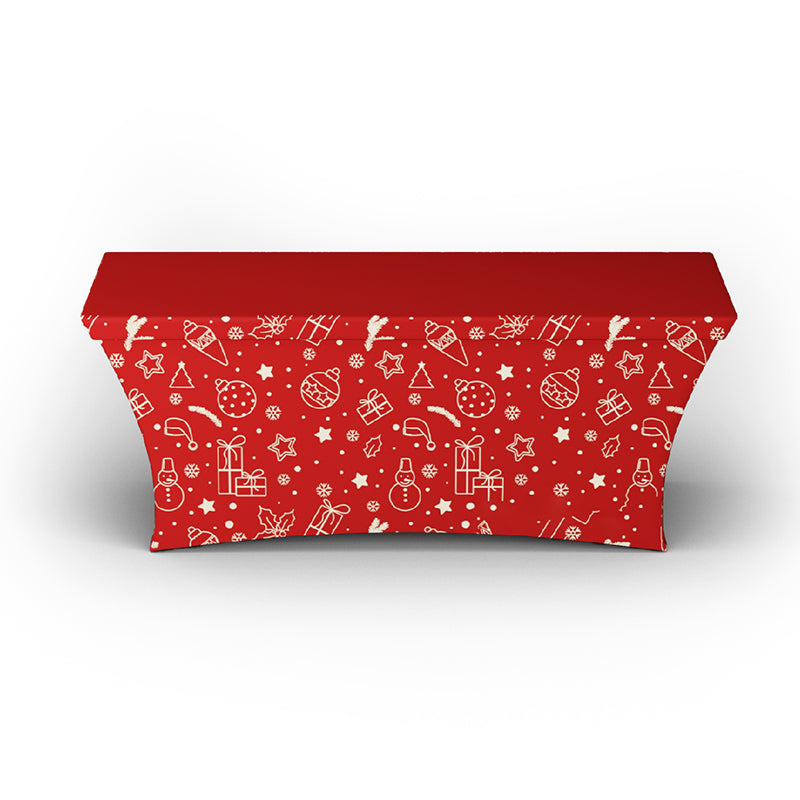 4ft 6ft 8ft Stretch Christmas Table Covers (Festive Icons)