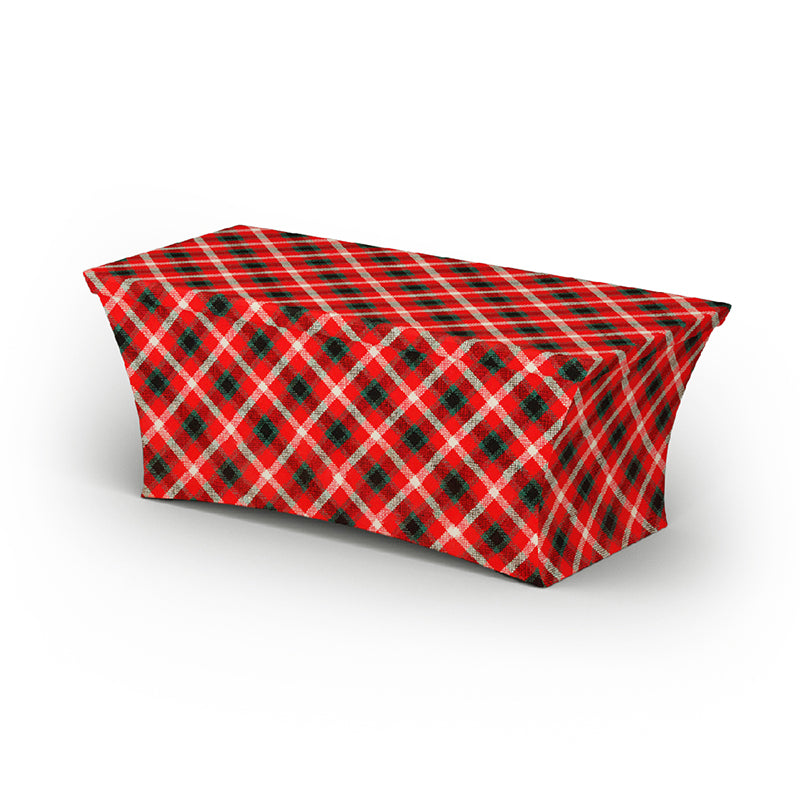 4ft 6ft 8ft Stretch Christmas Table Covers (Red and Green Plaid)