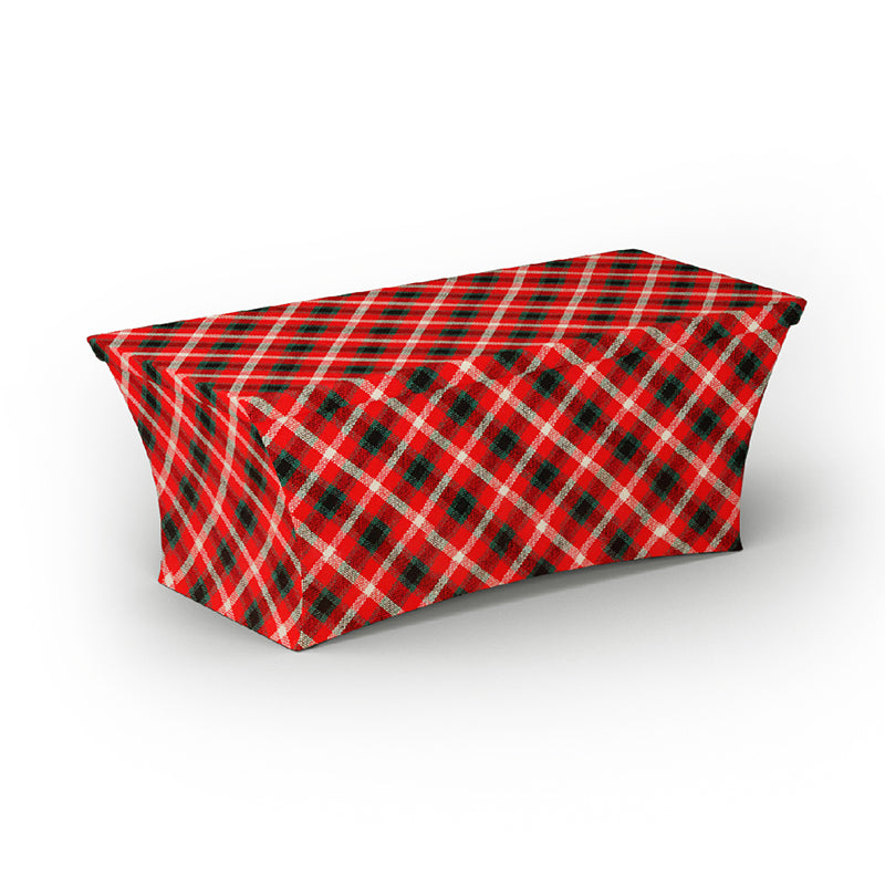 4ft 6ft 8ft Stretch Christmas Table Covers (Red and Green Plaid)