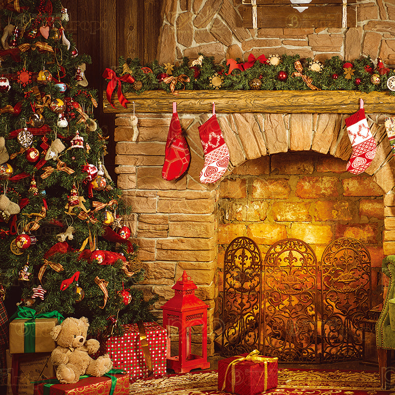 premium one pillowcover backdrops-Christmas Tree Glow