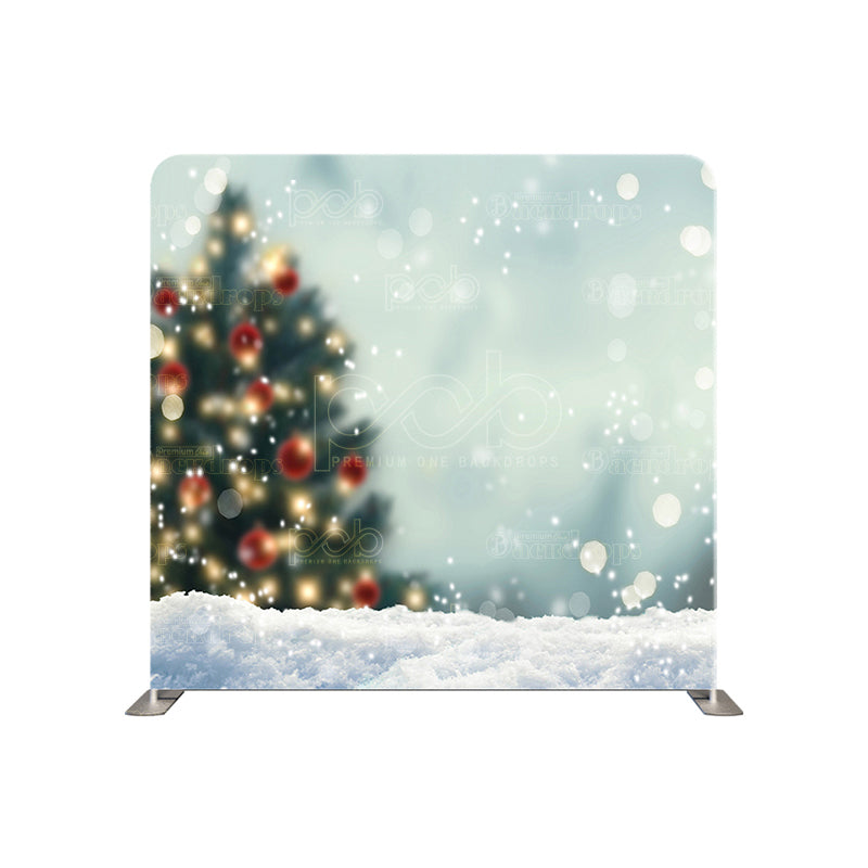 premium one pillowcover backdrops-Christmas tree snow