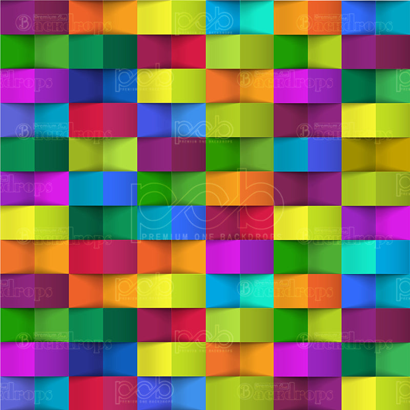 premium one pillowcover backdrops-Colorful Blocks