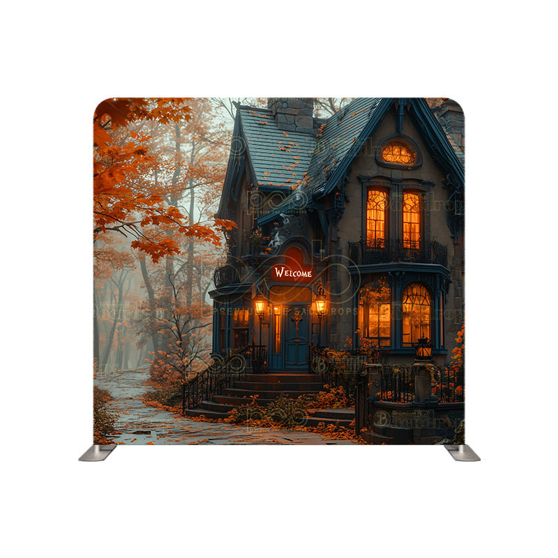 premium one pillowcover backdrops-Creepy Haunted House