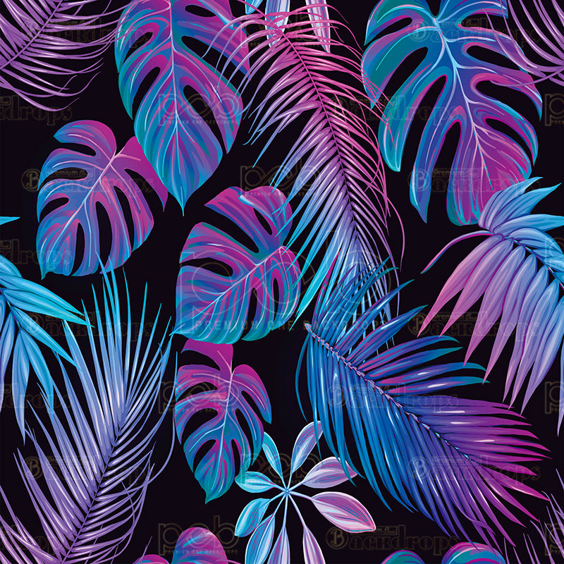 premium one pillowcover backdrops-Dark Purple Tropic