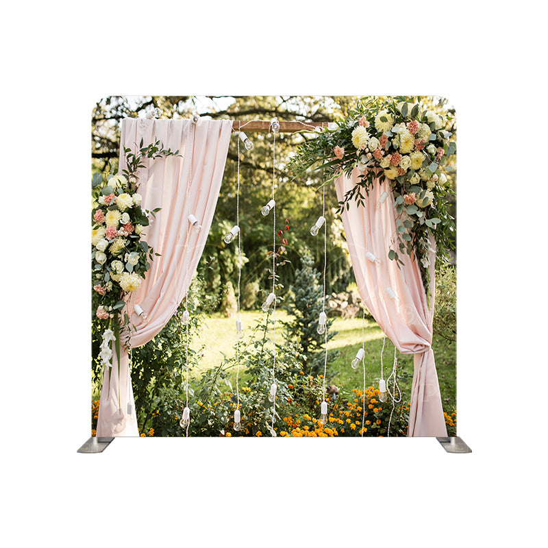 premium one pillowcover backdrops-Decorated weddig arch