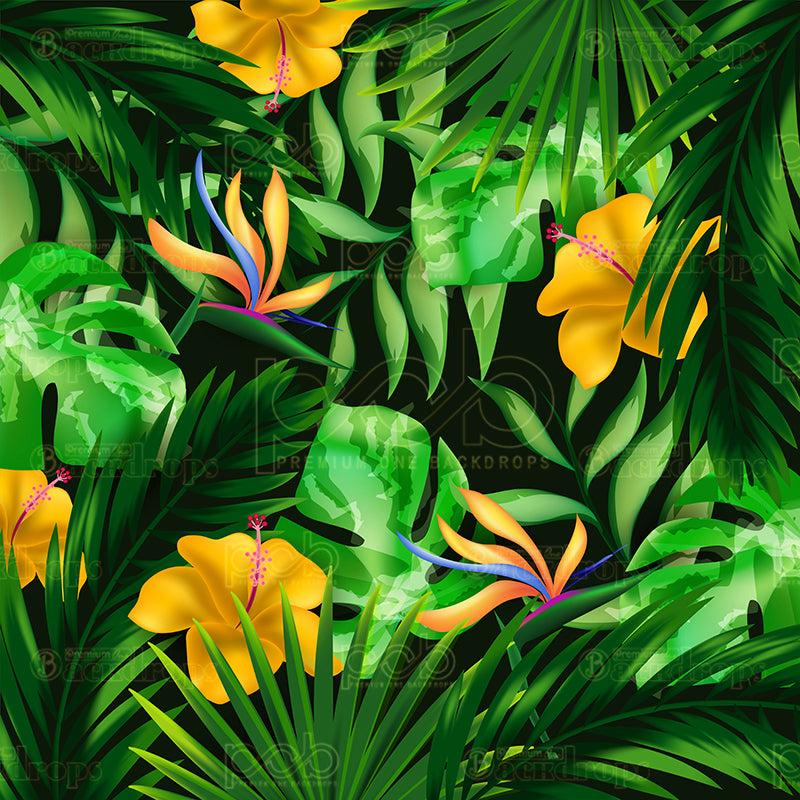 premium one pillowcover backdrops-Deep In The Tropics