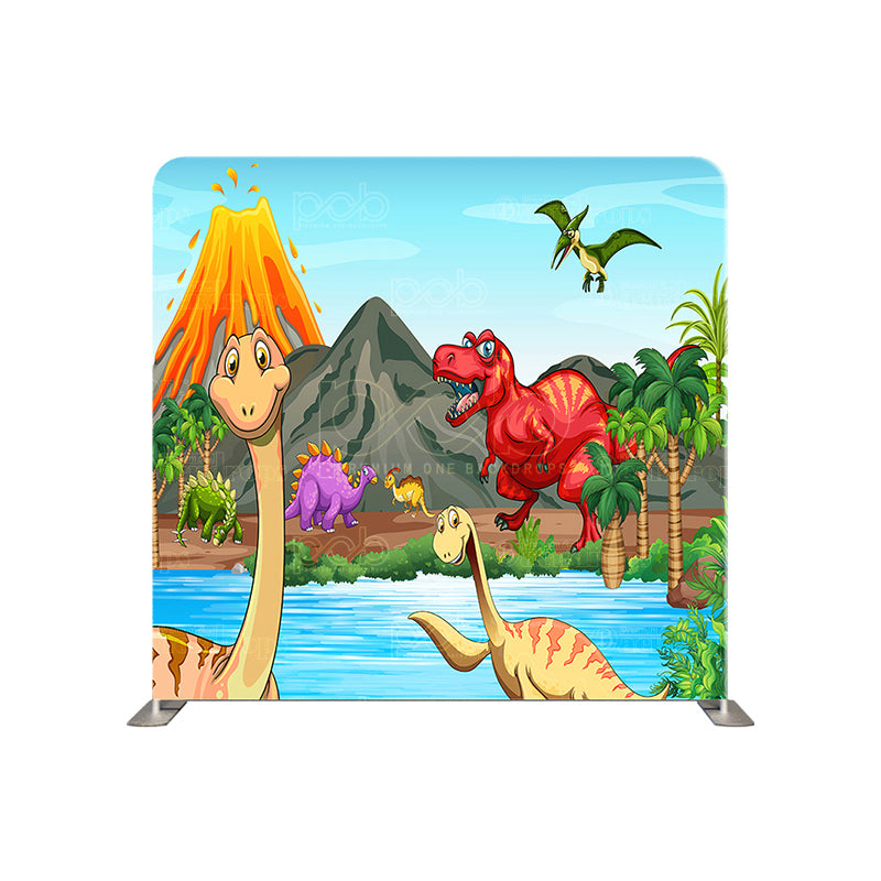 premium one pillowcover backdrops-Dino Gathering