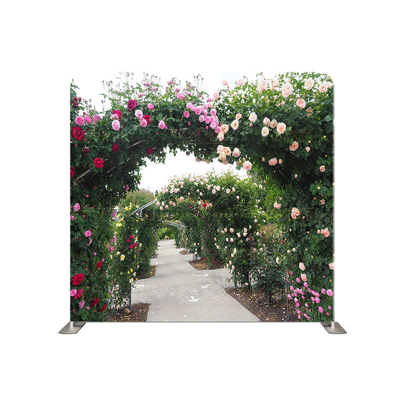 premium one pillowcover backdrops-Elegant Flower Walkway