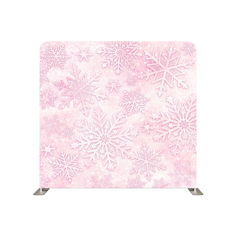 premium one pillowcover backdrops-Elegant Pink Snowflake