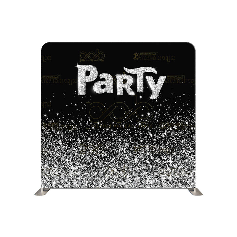 premium one pillowcover backdrops-Everybody Let s Party Silver