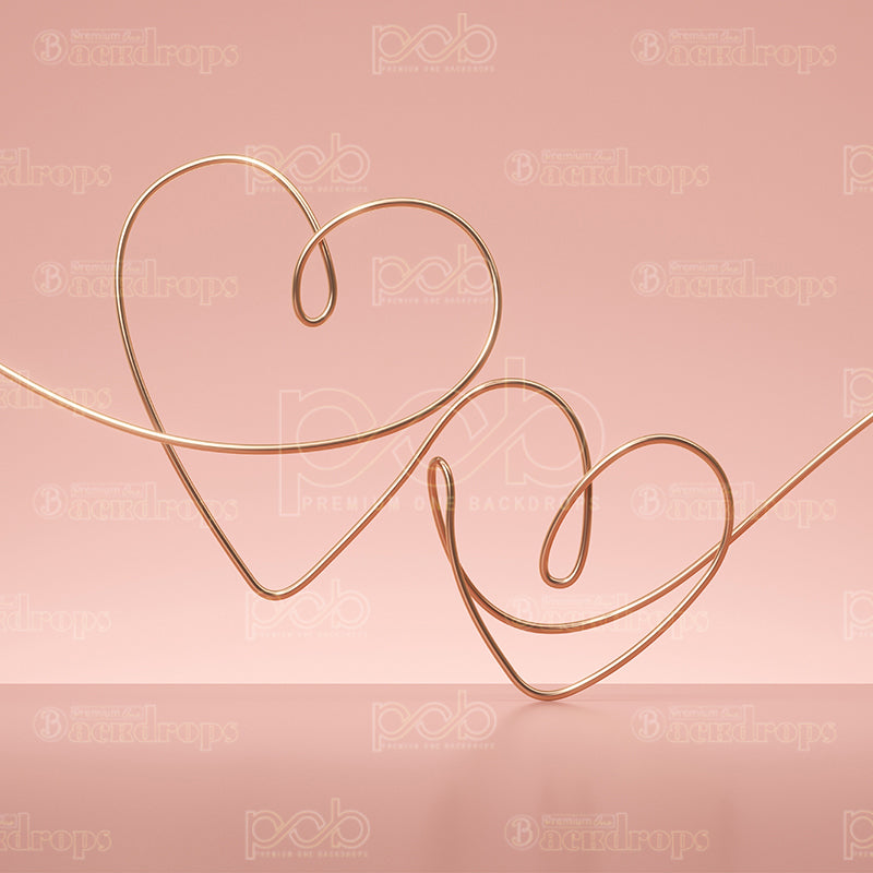 premium one pillowcover backdrops-Fading Pink Gold Hearts